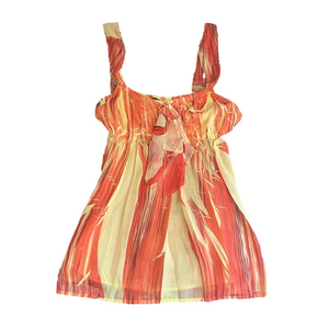 unique spectrum orange and yellow lightweight striped y2k tank top